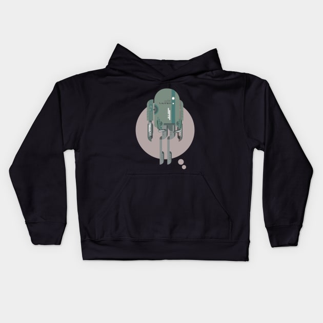 Robot Matte Silver Kids Hoodie by WalterPfander50